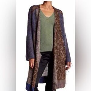 Zadig & Voltaire Celia Deluxe Knit Long Line Open Front Cozy Cardigan Pockets